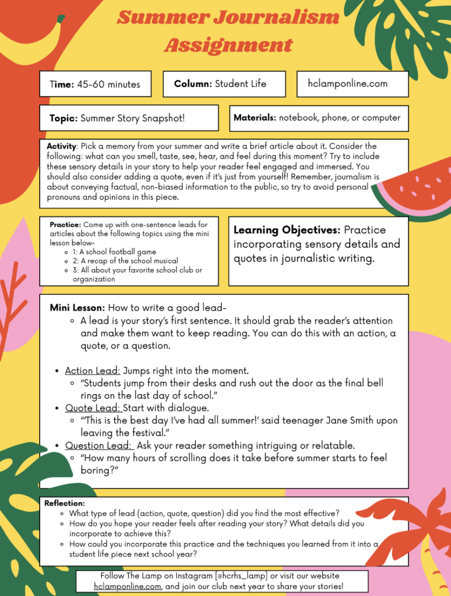 Student Life Summer Activity